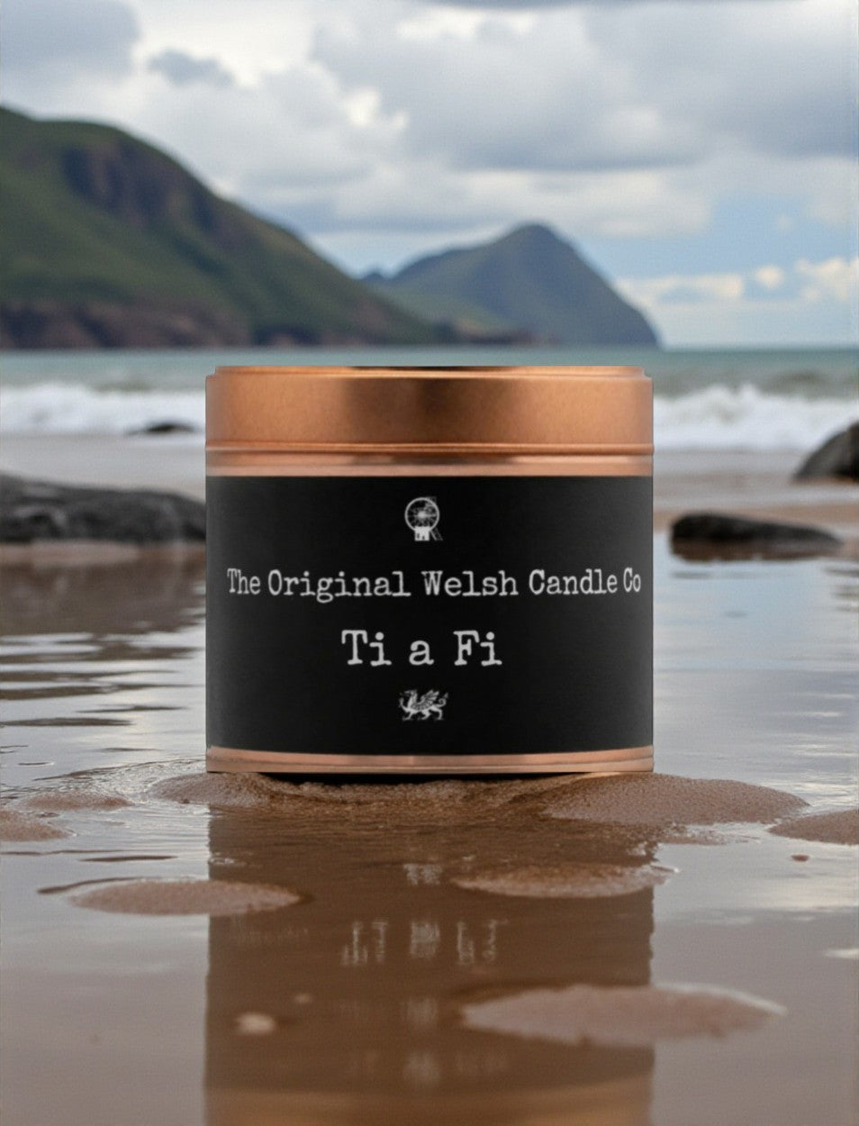 Ti a Fi scented soy candle attar oud fragrance copper tin
