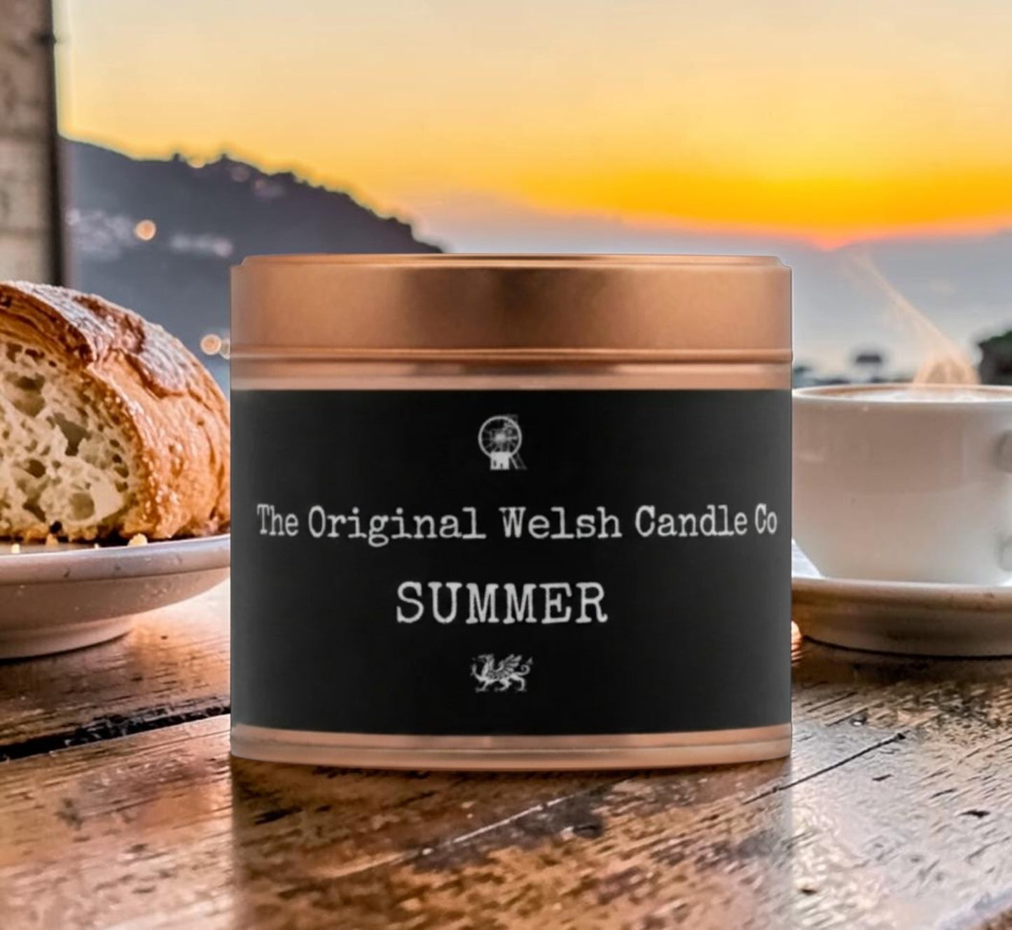 Summer scented soy candle - lemon, mandarin and sweet orange copper tin