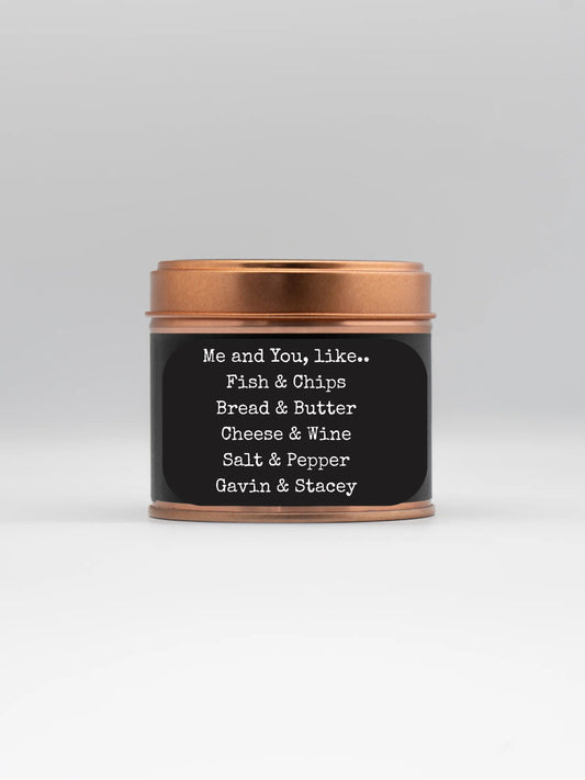 Ti a Fi  scented soy candle attar oud fragrance copper tin