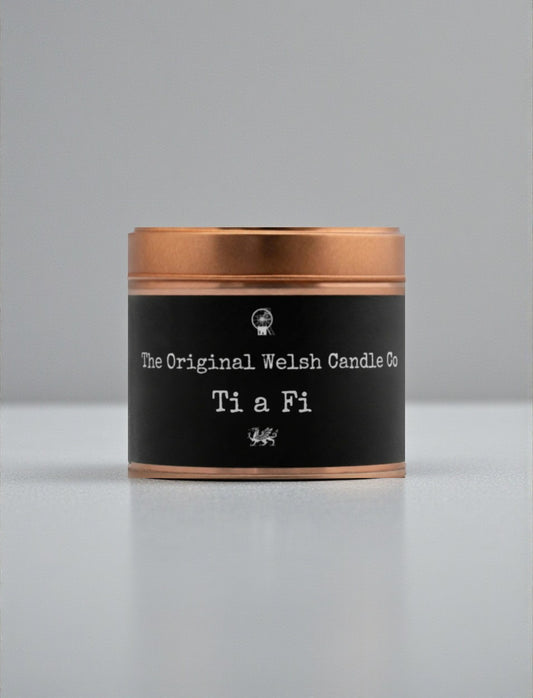 Ti a Fi  scented soy candle attar oud fragrance copper tin