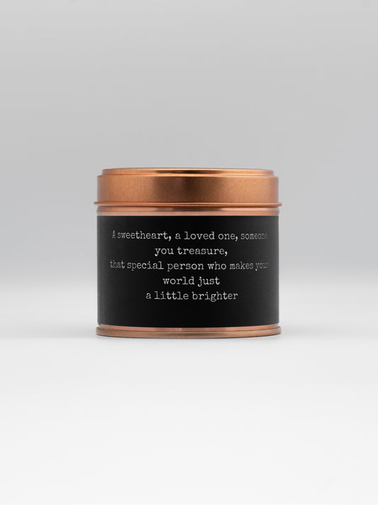 Cariad Welsh Soy Candle – Black pomegranate Copper Tin