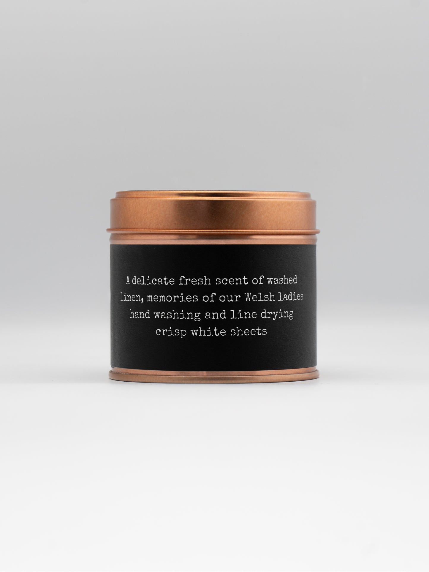 Cwm Rhondda Welsh Soy Candle – Fresh Linen Copper Tin