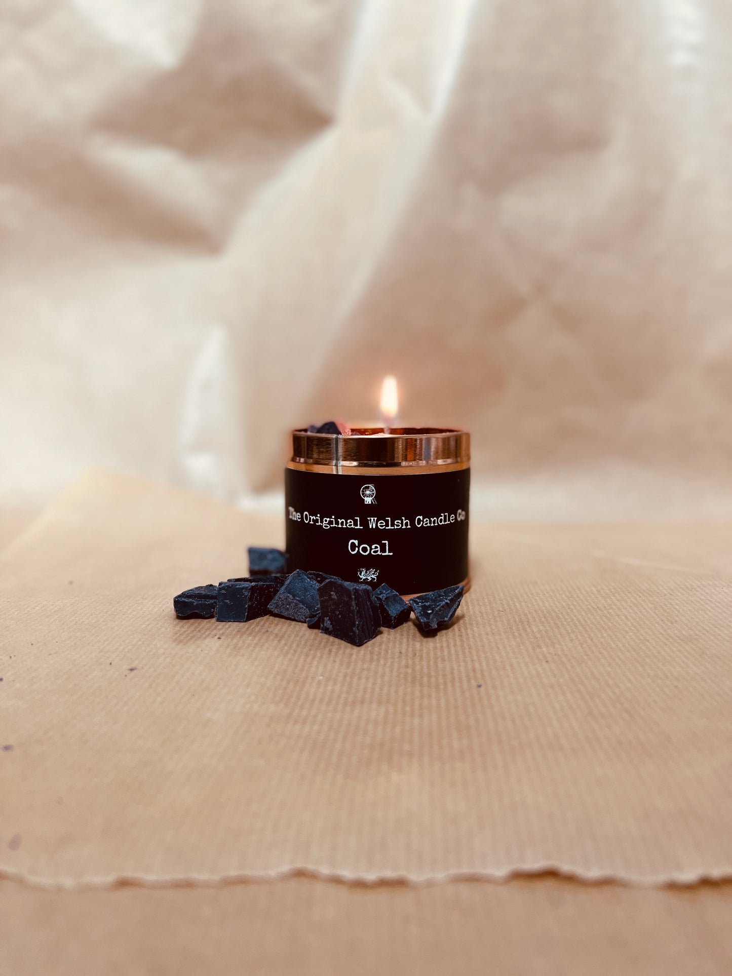 Coal Welsh Soy Candle – coal Copper Tin
