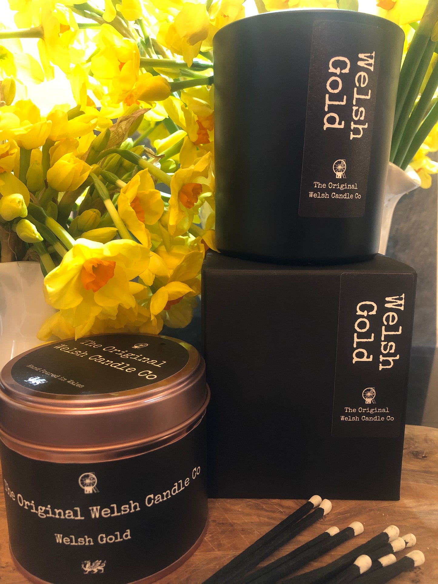 Welsh Gold soy candle Honey & Tobacco copper tin