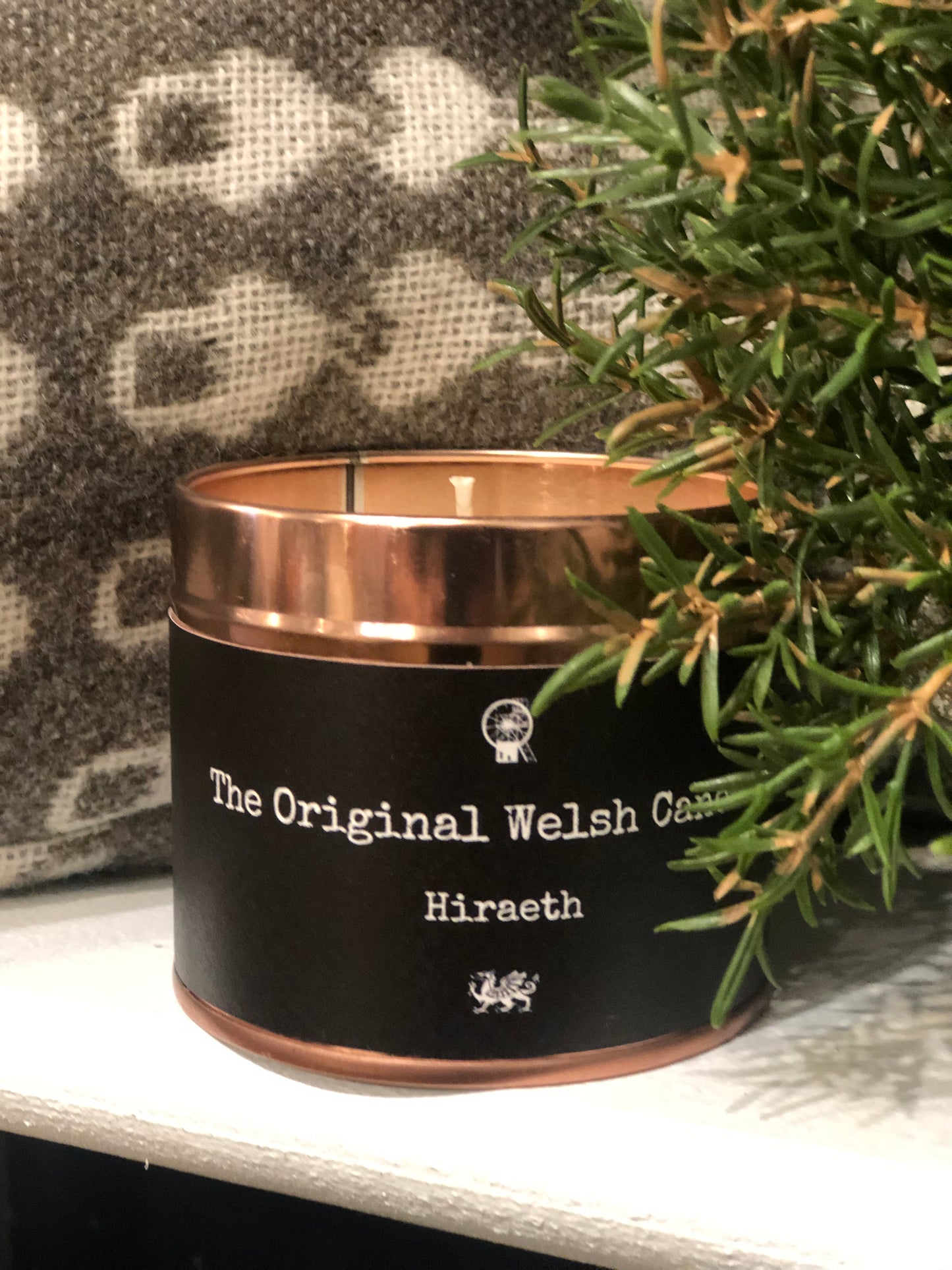 Hiraeth Welsh Soy Candle – Cedarwood & patchouli Copper Tin